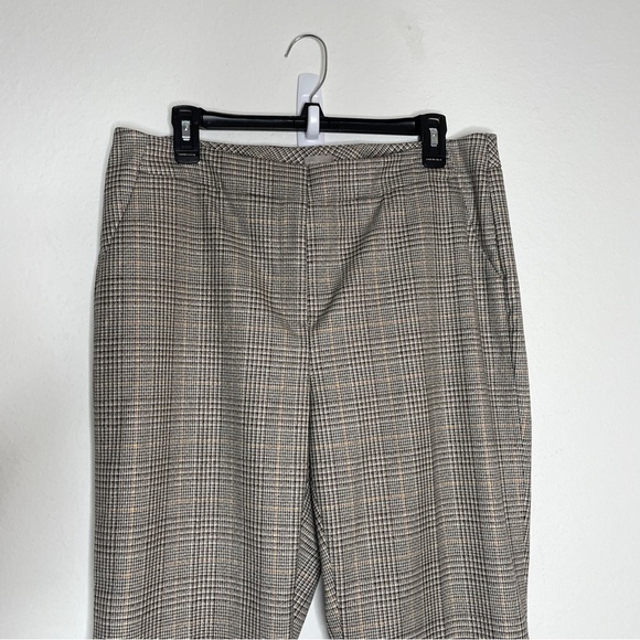 Chico's Glen Plaid Bootcut Trouser Pants Black and Orange Metallic Size 12 - Picture 2 of 10
